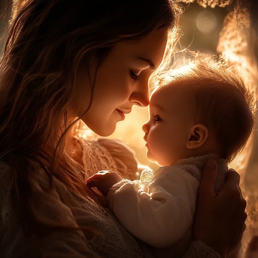 Mother holding baby