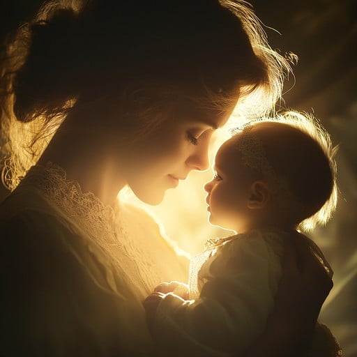 Mother and child embrace